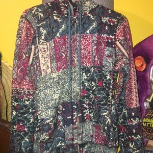 Lucky Brand Zip Up Hoodie- multi pattern